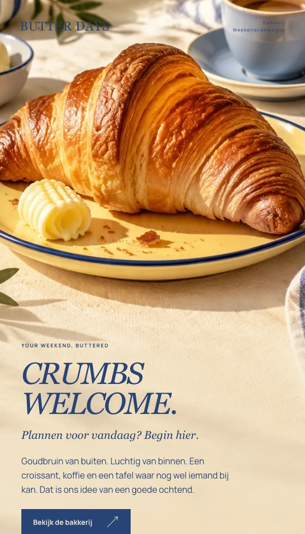 E-maildesignconcept BUTTER DAYS: Weekendcampagne
