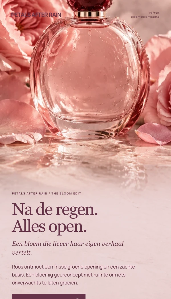 E-maildesignconcept PETALS AFTER RAIN: Bloemencampagne