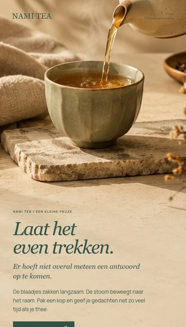 E-maildesignconcept NAMI TEA: Ritueelcampagne