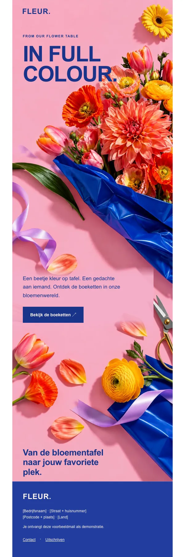 Kleurrijke bloemenmail