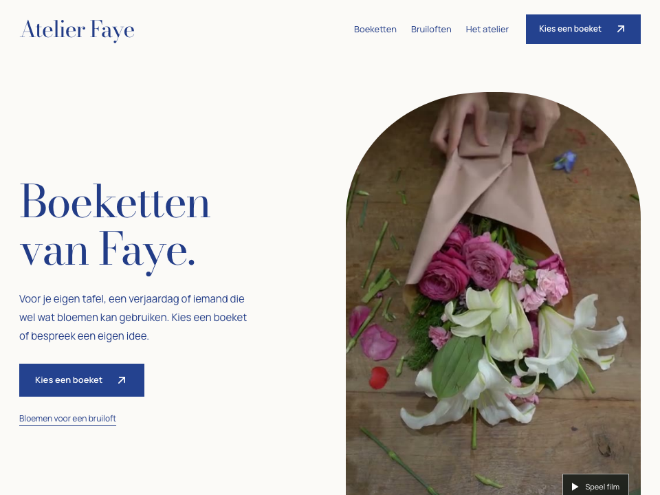 Websiteontwerp voor Atelier Faye