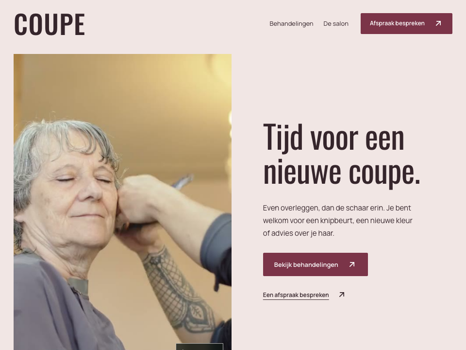 Websiteontwerp voor COUPE