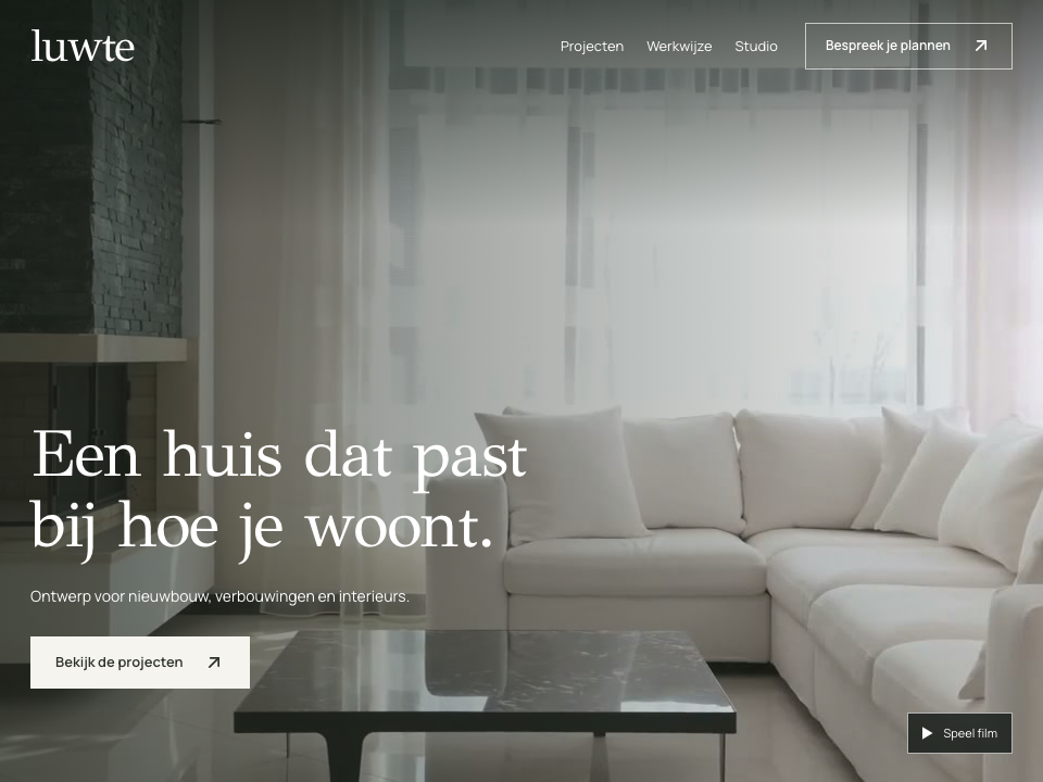 Websiteontwerp voor Luwte